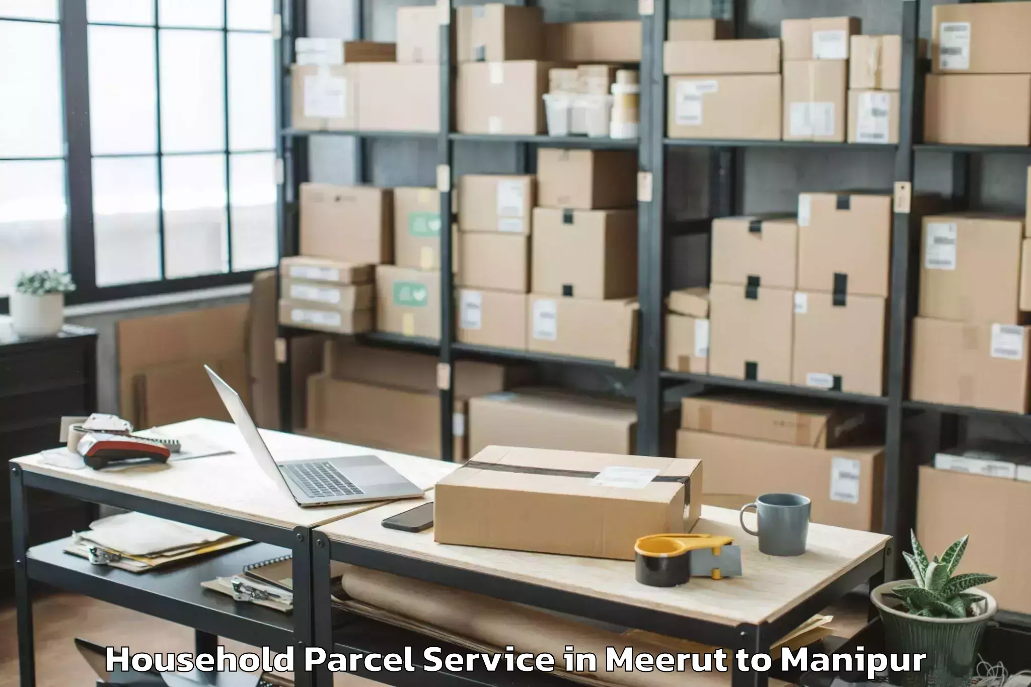 Easy Meerut to Lamshang Household Parcel Booking